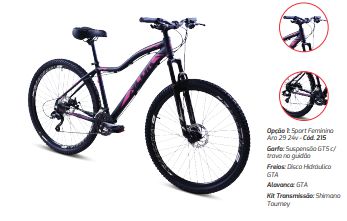 Bicicleta Gool Bike Sport Aro 29 Feminina 21 marcha quadro 15- Pink/Preto Alok