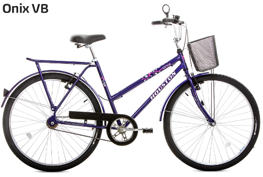 Bicicleta Houston Onix Aro 26 C/Cesta - Violeta