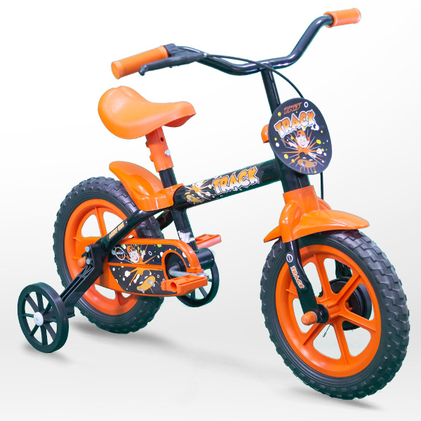 Bicicleta Track Bike Infantil Aro 12 Arco Iris Po- Preta/Laranja