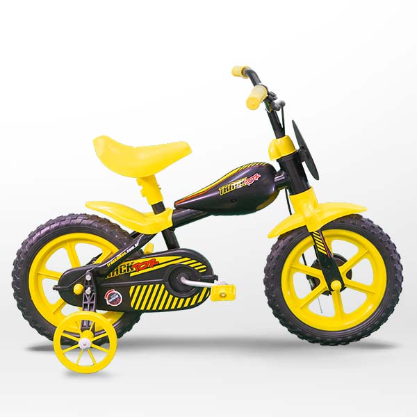Bicicleta Track Bike Infantil Aro 12 Tracktor PA- Preta/Amarelo