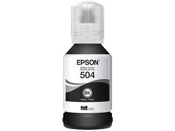Refil de Tinta Epson T504120 Preto P/L6171/L4160/L4150, original com selo de garantia T504