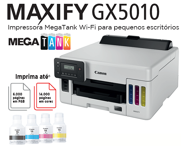 Impressora Maxify GX5010, com tintas pigmentadas, dupléx automático