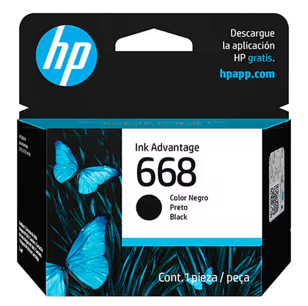 Cartucho de Tinta HP 668 Preto Original