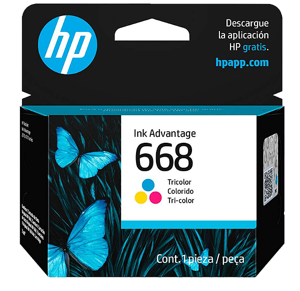Cartucho de Tinta HP 668 Colorido Original (7FP36VL) para HP DeskJet Ink Advantage 2975