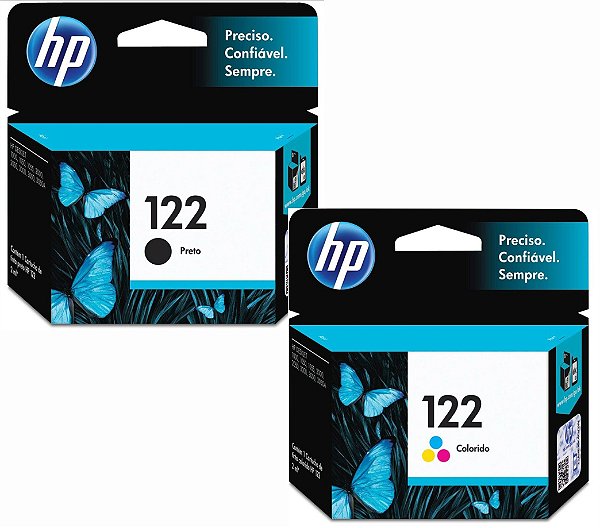 Combo Cartucho de Tinta HP 122 Preto + Colorido Original