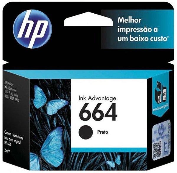 Cartucho de Tinta HP 664 Preto Advantage Original