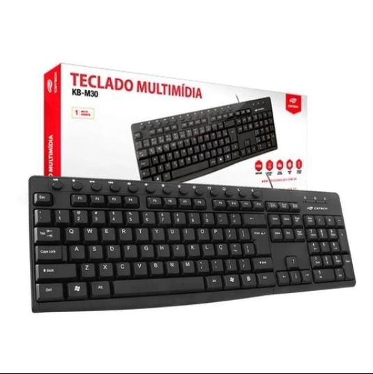 Teclado multimídia (USB) Kb-M30 Preto - C3 Tech