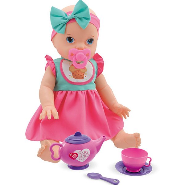 Boneca Bebê Hora do Chá com Cabelo Anjo Brinquedos - Ref: 2068