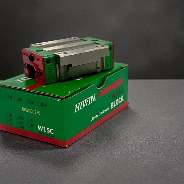 Bloco com Abas Hiwin QHW15-CC-ZA Para Guia Linear Hiwin