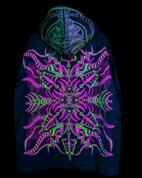 Corta-Vento Psicodélico UV Reativo para Festivais - Neorganic
