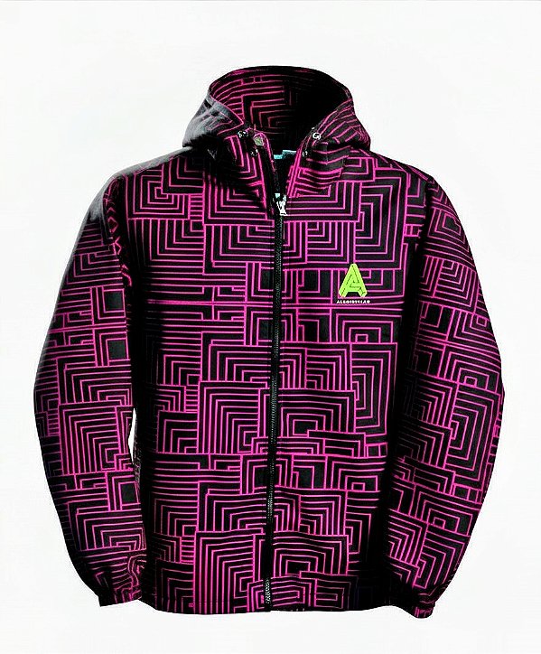 Corta-Vento Psicodélico UV Reativo para Festivais - Sunshine Rosa