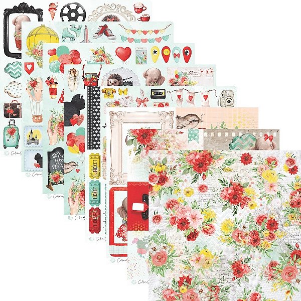 Coleção Carina Sartor Scrapbook - Happy (8 UN)