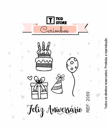 Carimbo Feliz Aniversário 2067
