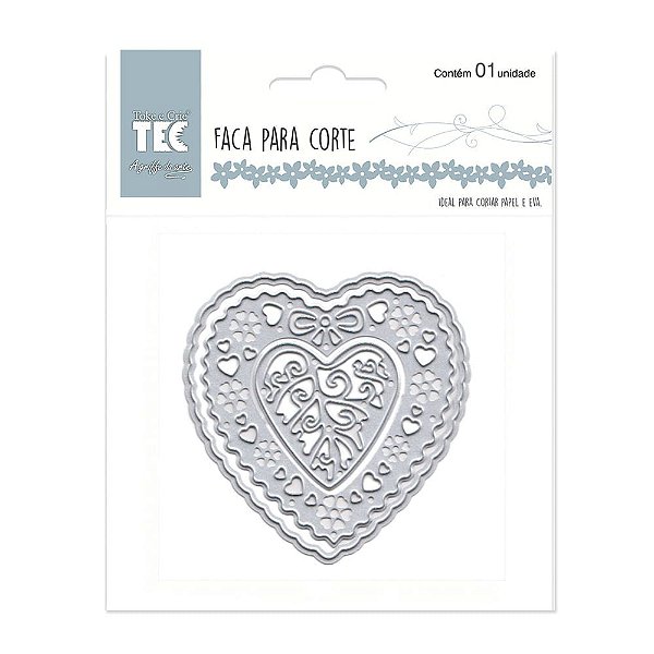 Faca para Corte e Relevo Elegance Toke e Crie 21526 Coração com Flores 21526