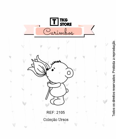 Carimbo TKG Coleção Ursos - Urso Flor 2105