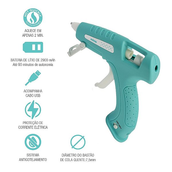 Pistola Cola Quente Profissional Mimo Bivolt sem Fio