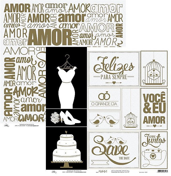 Folha Scrapbook Amor Amor 8206 OK Scrapbook