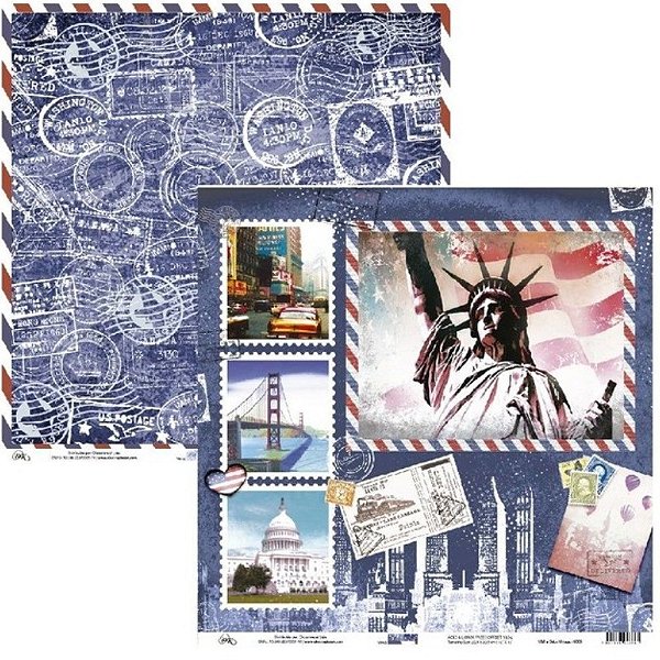 Folha Scrapbook USA e Selos Vintage 9503 OK Scrapbook