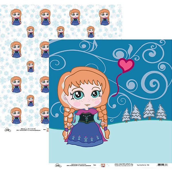 Folha Scrapbook Frozen Tag e Cena Ruivinha 7948 OK Scrapbook