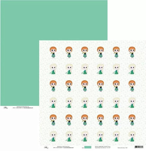 Folha Scrapbook Frozen Meninas do Gelo Tags 7954 OK Scrapbook