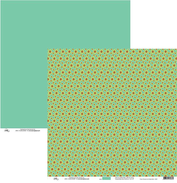 Folha Scrapbook Frozen Flores Girassol com Verde 7952 OK Scrapbook