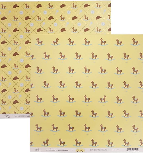 Folha Scrapbook Cavalinhos 6406 OK Scrapbook
