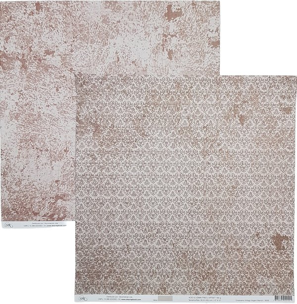 Folha Scrapbook Ornamento Vintage Viagem Marrom 9508 OK Scrapbook