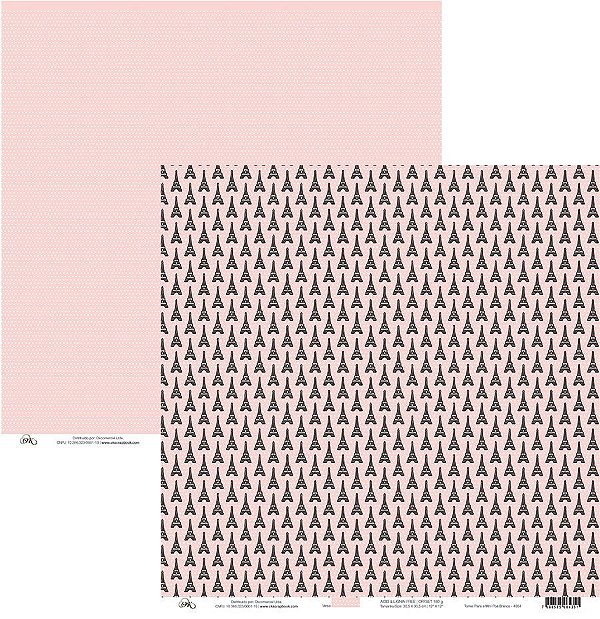Folha Scrapbook Torres Paris e Poá Branco 4064 OK Scrapbook