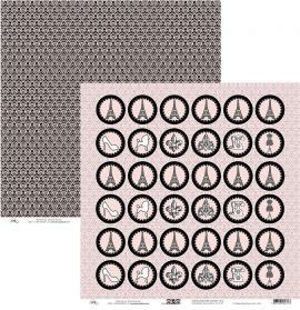 Folha Scrapbook Poá Rosa Paris e Preto 4042 OK Scrapbook