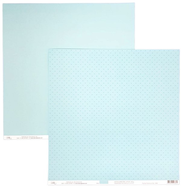 Folha Scrapbook Poá Azul Piscina com azul 9608 OK Scrapbook