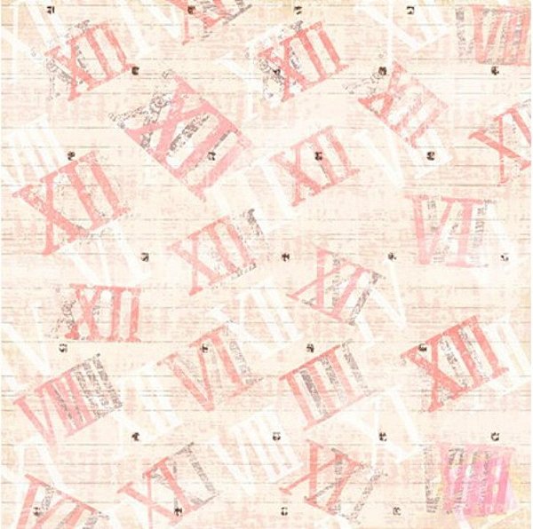 Papel Scrapbook Vintage Relógios Números 14956 Toke e Crie