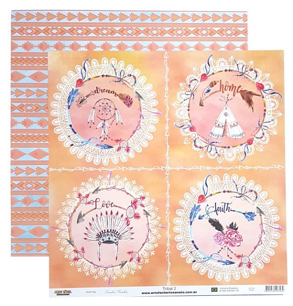Folha Scrapbook Tribal 2 SC356 Arte Fácil