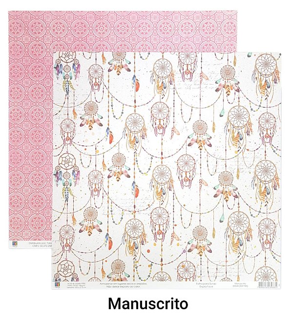 Folha Scrapbook Filtro dos Sonhos - Manuscrito 20539 Toke e Crie
