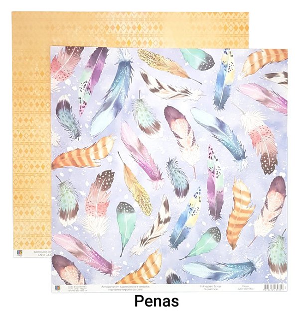 Folha Scrapbook Filtro dos Sonhos - Penas 20541 Toke e Crie