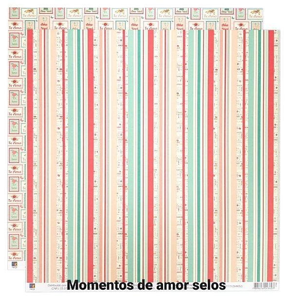 Folha Scrapbook Momentos de Amor Selos de Amor 21173 Toke e Crie