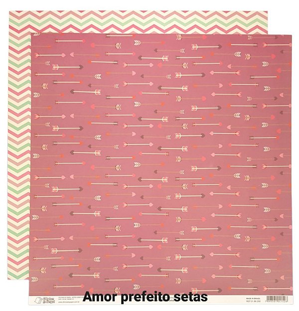 Folha Scrapbook Amor Perfeito Setas 0186200 Oficina do Papel