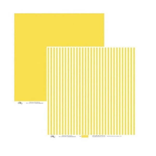 Folha Scrapbook Listra Grossa Amarelo Ouro 7513 OK Scrapbook