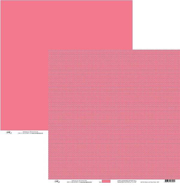 Folha Scrapbook mini Poá Rosa Chiclé 6471 OK Scrapbook