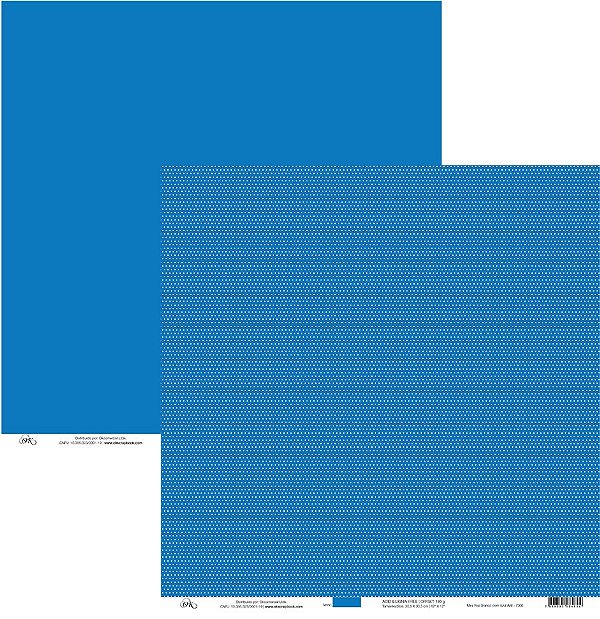 Folha Scrapbook Mini Poá Azul Anil 7306 OK Scrapbook