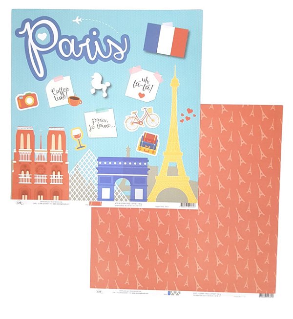Folha Scrapbook Viagem Paris 9510 OK Scrapbook