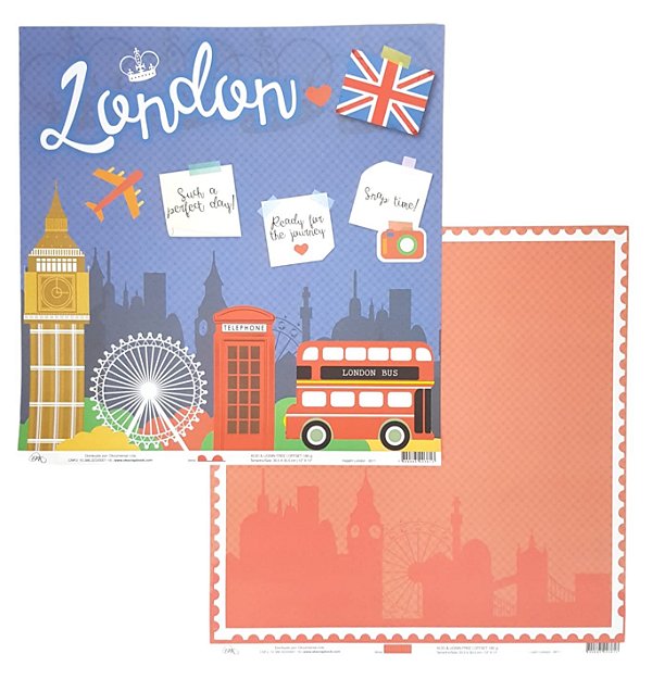 Folha Scrapbook Viagem London 9511 OK Scrapbook