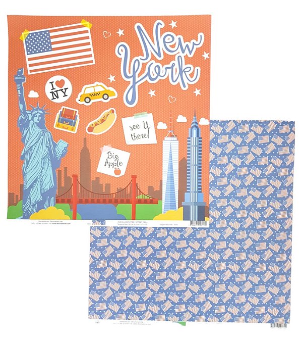 Folha Scrapbook Viagem New York 9509 OK Scrapbook