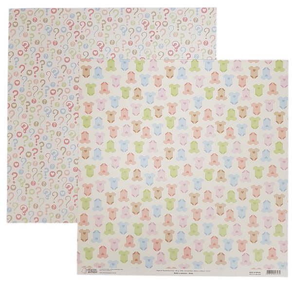 Folha Scrapbook Bebê a Caminho Body 0196500 Oficina do Papel
