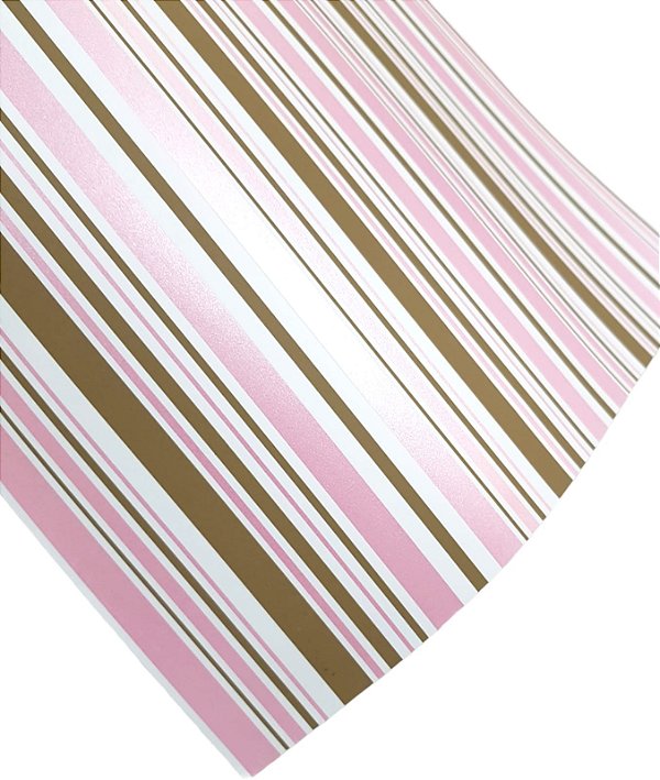 Folha Scrapbook Metalizada Listra 2 Rosa e Marrom PDL2  Metallik
