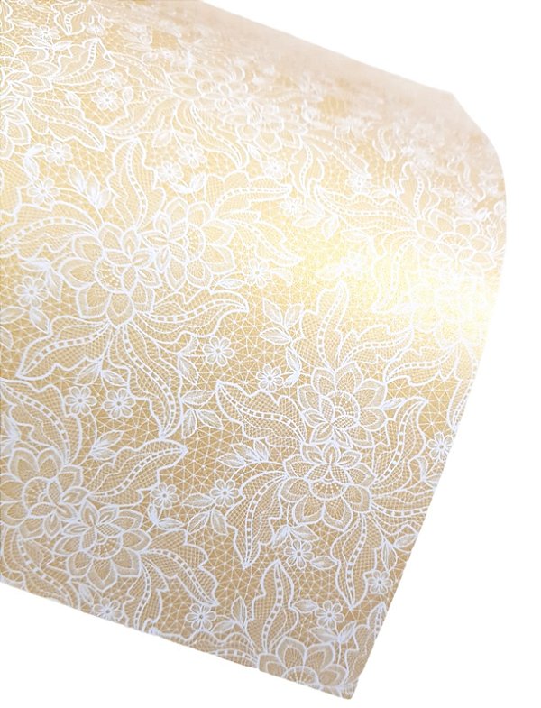 Folha Scrapbook Metalizada Renda 1 Ouro Rico PDR1 Metallik