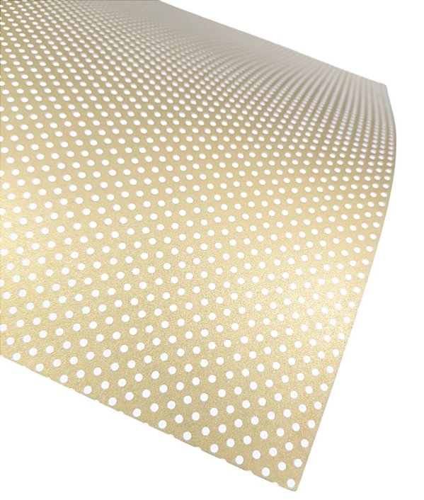 Folha Scrapbook Metalizada Bolinha Ouro PDBOB Metallik