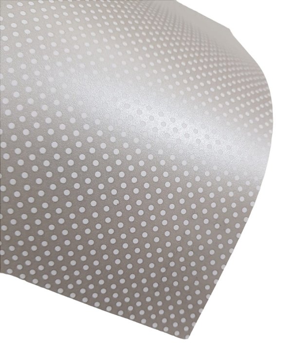 Folha Scrapbook Metalizada Bolinhas Chumbo PDBOB Metallik