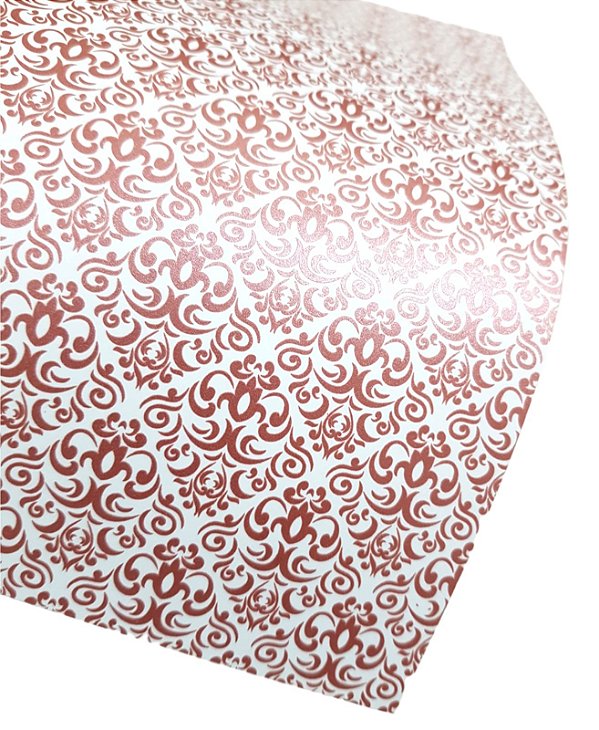 Folha Scrapbook Metalizada Arabesco 5 Rosa Quartz PDAR5 Metallik