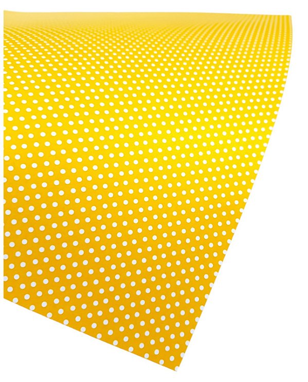 Folha Scrapbook Metalizada Bolinha Amarela PDBOB Metallik