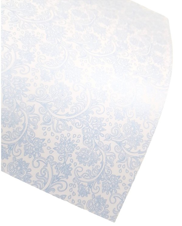 Folha Scrapbook Metalizada Arabesco 3 Azul PDAR3 Metallik